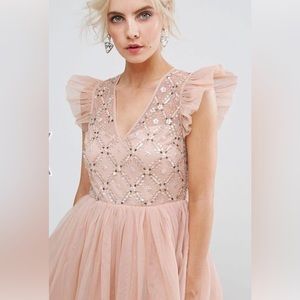 ASOS Petite pretty embellished tulle mini dress
